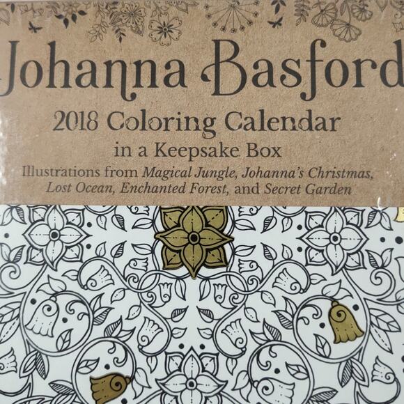 Johanna Basford 2018 Coloring Day-to-Day Calendar in Keepsake Box - Picture 3 of 5